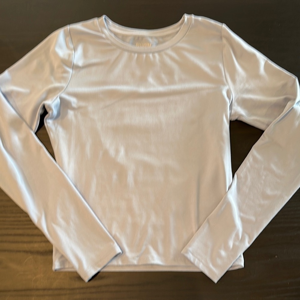 Hollister Light Blue Fitted Long Sleeve Tee